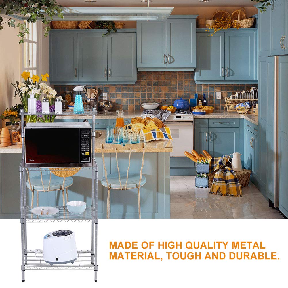 Storage Trolleys Home Kitchen 3 Tier Kitchen Bakers Rack Microwave Oven Stand Storage Cart Workstation Shelf Pantry Standing Rack Holder
