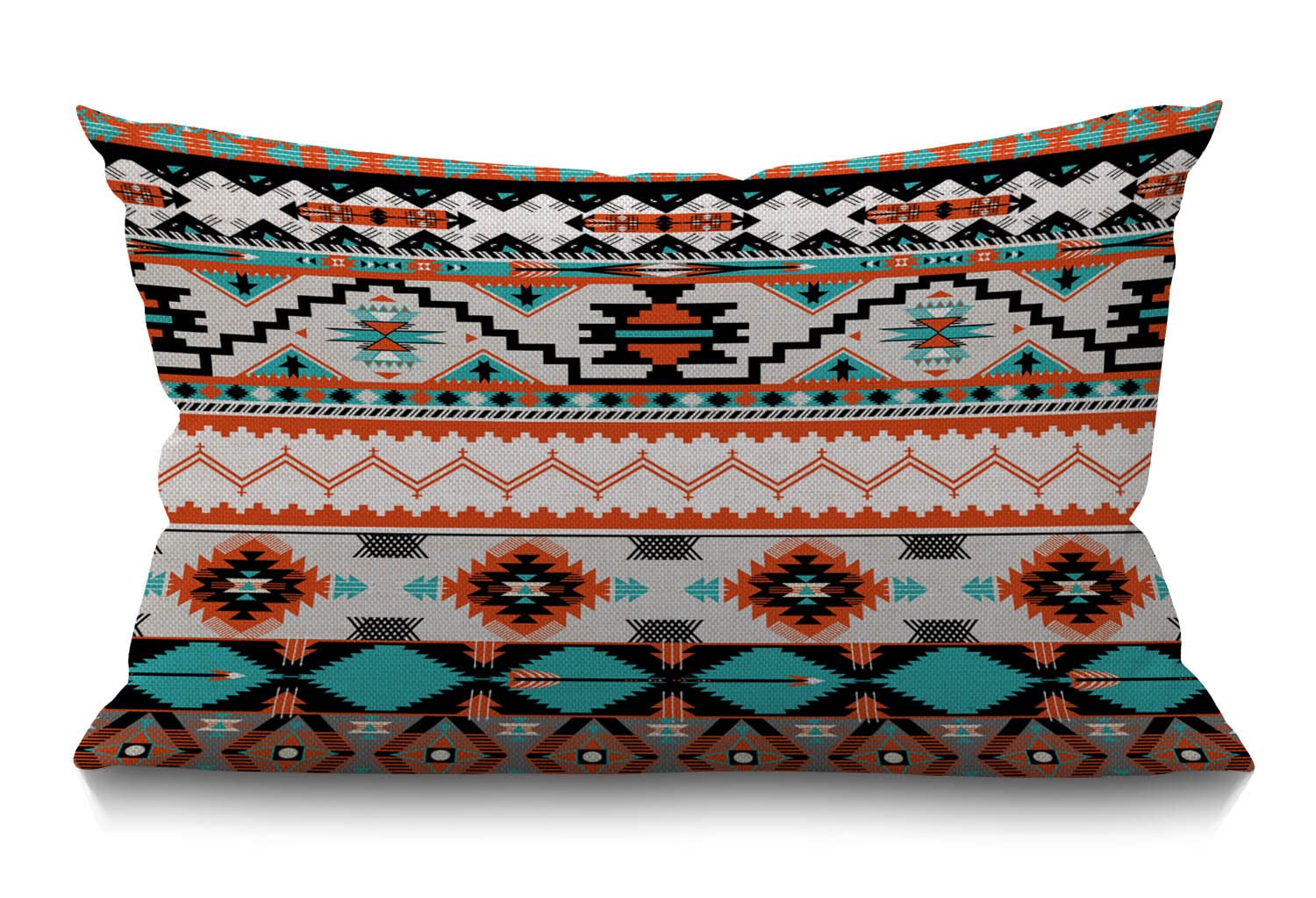 Aztec Cushion Cover 12x20 Inch Geometric Diamond Triangles Colorful Bohemian Pattern Tribal Stripes Rectangle Pillow Cases Home Decorative Cotton Linen Throw Pillow Cover for Bed Sofa 30 x 50 cm