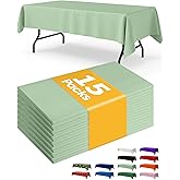 Niuara Sage Green Plastic Table Cloth Rectangle Table 15 Pack, 54''×108'' Tablecloth for 6ft Tables, Table Cloth for Disposable Use, Table Cover for Holiday Party, Gathering