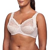 Underwire Minimizer Bra with Lace, Full Coverage Plus Size