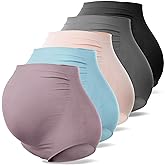 SUNNYBUY Women's Maternity High Waist Underwear Pregnancy Seamless Soft Hipster Panties Over Bump