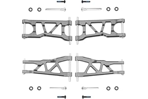 Hobbypark Aluminum Suspension Arms Set (Front & Rear) Upgrades Parts for Arrma Typhon 3s BLX Big Rock, Replacement of AR330543 AR330540 (Gray)