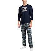 Lucky Brand Mens Pajamas Set - 2 Piece 30'' Inseam Soft Long Sleeve T Shirt Men & Fleece Pajama Pants Sleepwear Lounge PJ Set