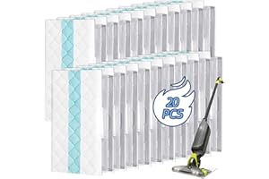 CLEANGELA Disposable Replacement Mop Pads Refills Compatible with Shark Vacmop VM252 VM251 VM200 VM200C VM190 VM252C QM250 VM250 VC205 Cordless Hard Floor Vacuum Mops, Convenient Floor Maintenance 20 Pack