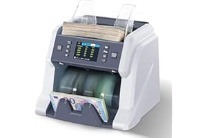 RIBAO TECHNOLOGY RIBAO BC-40 Mixed Denomination Money Counter Machine, Value Counting, Bill Counter Multi Currency, CIS/UV/MG/IR Counterfeit Detection for Business