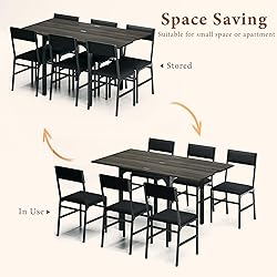 7-Piece Dining Table Set for 4-6, Extendable