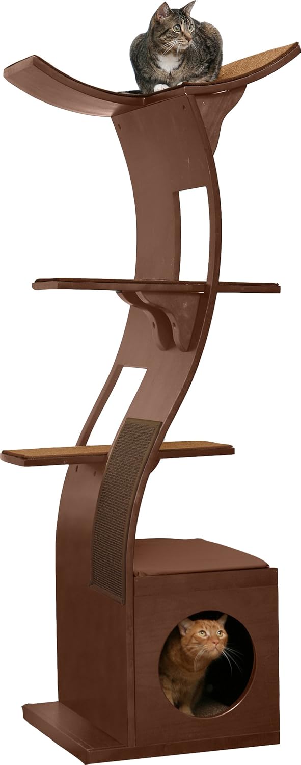 The Refined Feline Lotus Cat Tower, Mahogany, Large Amazon.ca Pet