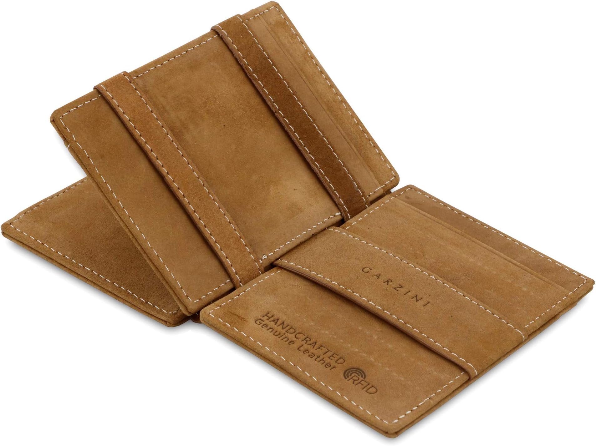 Garzini Spacious Smart Genuine Leather Magic Wallet RFID Blocking with ID Window for Men