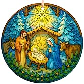 Rigufu 2025 Christmas Ornament – Holy Night Christmas Ornament, Nativity Scene Holiday Tree Decoration, Religious Faith Keepsake Gift