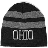 Custom Striped Beanie for Men & Women Ohio State USA America A Embroidery