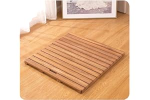 QINGZHI AEDNX 20 24 28 32 36 40 44 Inches Teak Wooden Bath Mat, Sturdy Large Cypress Shower Mat Non-Slip Wooden Floor Matfor Indoor Or Outdoor Spa Luxury Home Bathroom(24x40in(61x102cm)