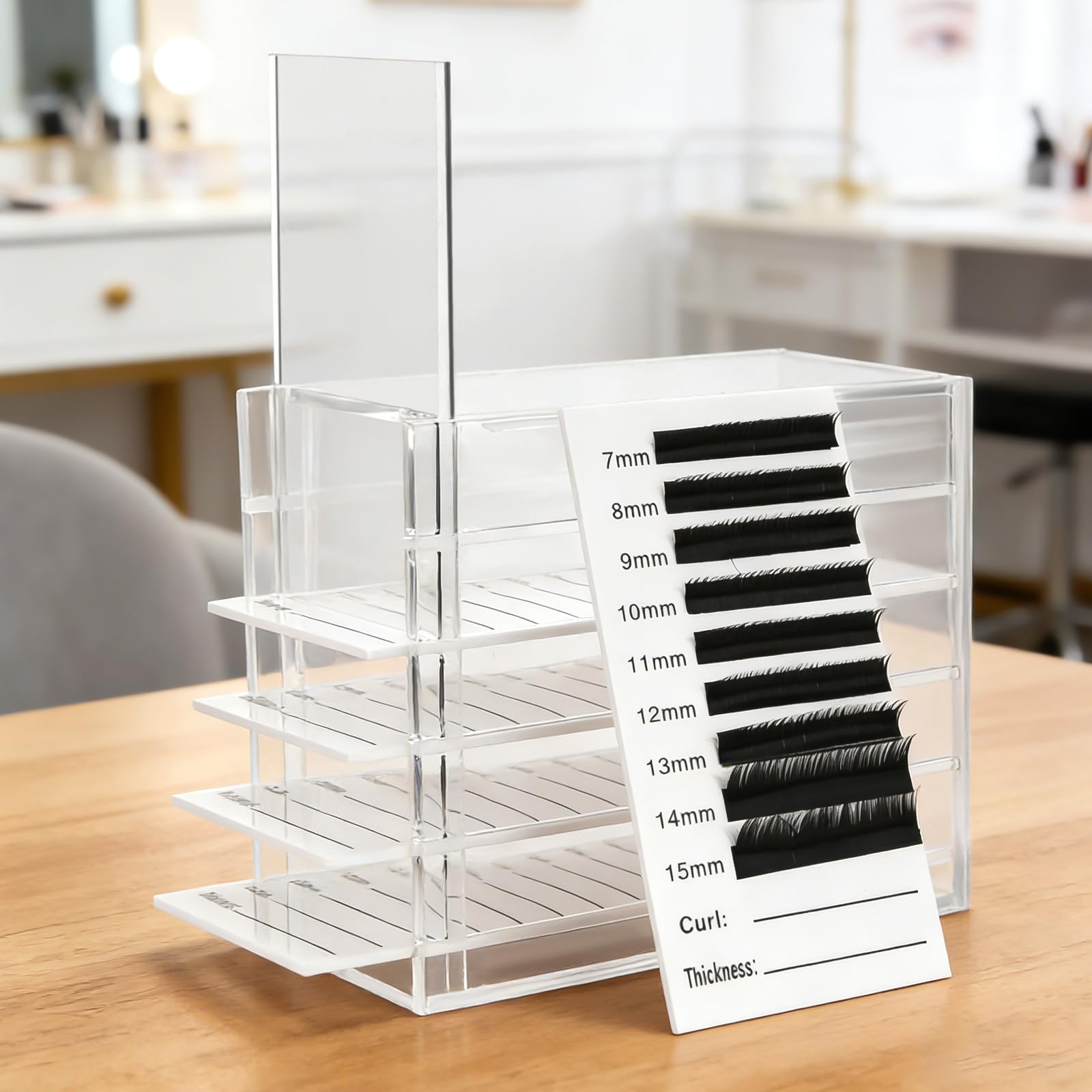 BAMTTOO 5 Layers Acrylic Clear False Eyelash Organizer Case Eyelashes Display Boxes Cosmetic Makeup Storage Box for Grafting Lash Extension