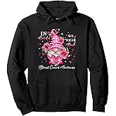 In October We Wear Pink Gnome Breast Cancer Awareness Pullover Hoodie