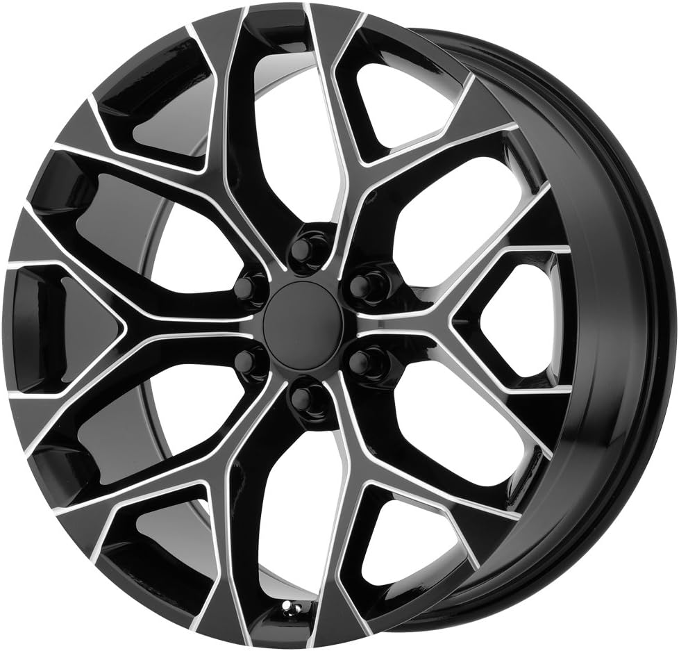 24 Inch Replica 176M GM Snowflake 24x10 6X139.7 +31mm Black/Milled Wheel Rim