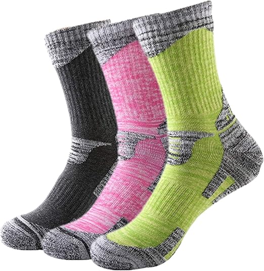 3 Pairs Womens Ladies Walking Hiking Anti Blister Socks Cushioned
