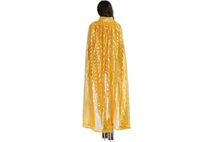 BXT Adult Women Long Maxi Paillette Cosplay Cape Halloween Xmas Party Sequins Cloak