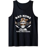 Bad Moms Club Shirt Skull Leopard Sunglasses Momlife Gift Tank Top