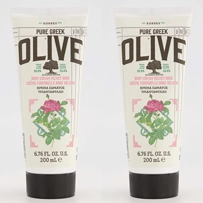 Korres Pure Greek Olive Body Cream Velvet Rose 200mL Hydrating Moisturizer