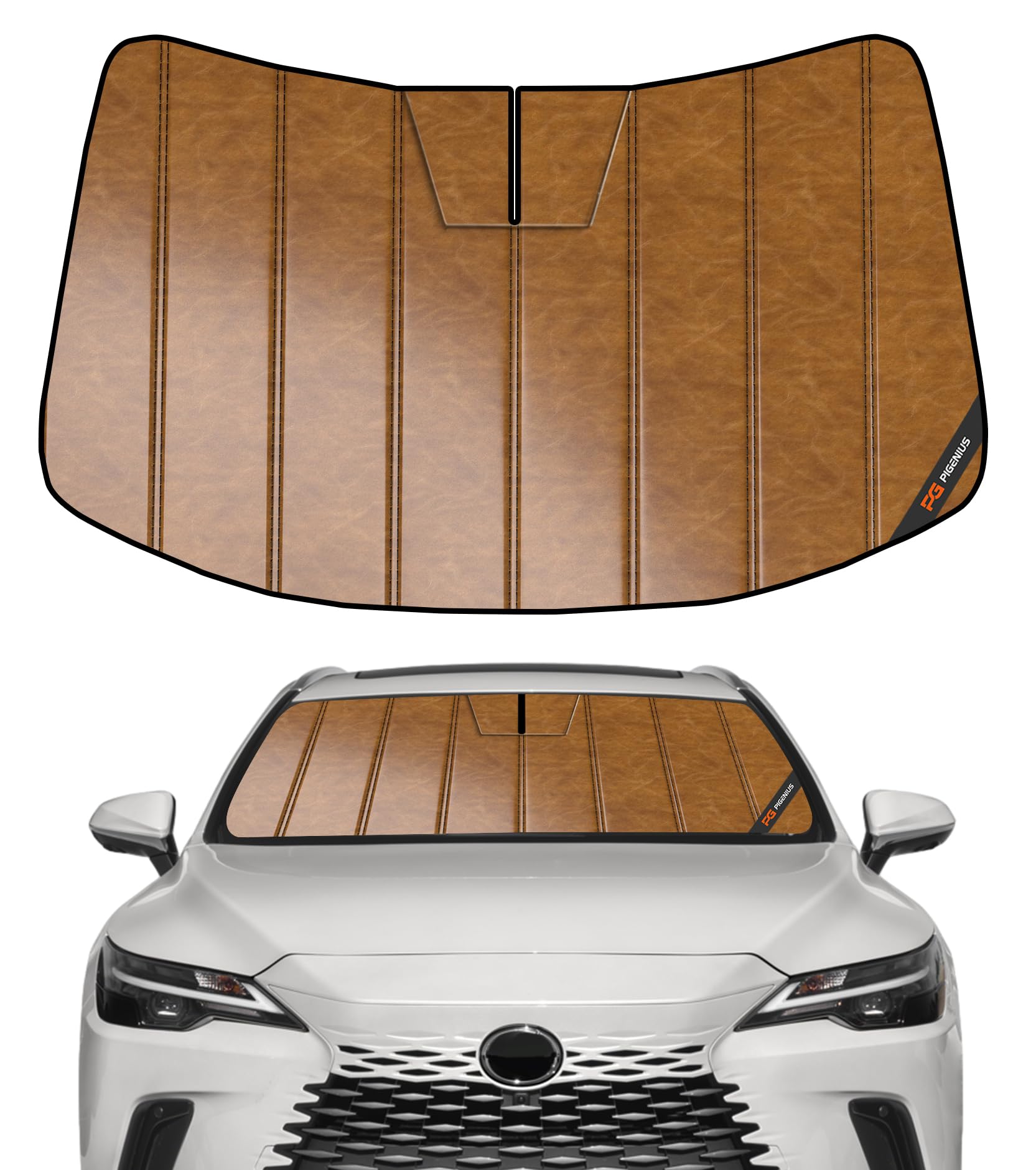 Photo 1 of Pigenius Windshield Sun Shade for Lexus RX 2023-2025, Custom Front Window Sunshade - Leather