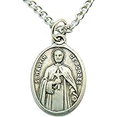 Westmon Works Men's Patron Saint Medal 3/4 Inch Long with Stainless Steel Chain