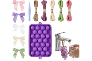 DIY Grape Soap Making Kit | Silicone Grape Craft Form, Casting Mold With Vine Fruit Design, Food-Grade Easy-Release Craft Mou