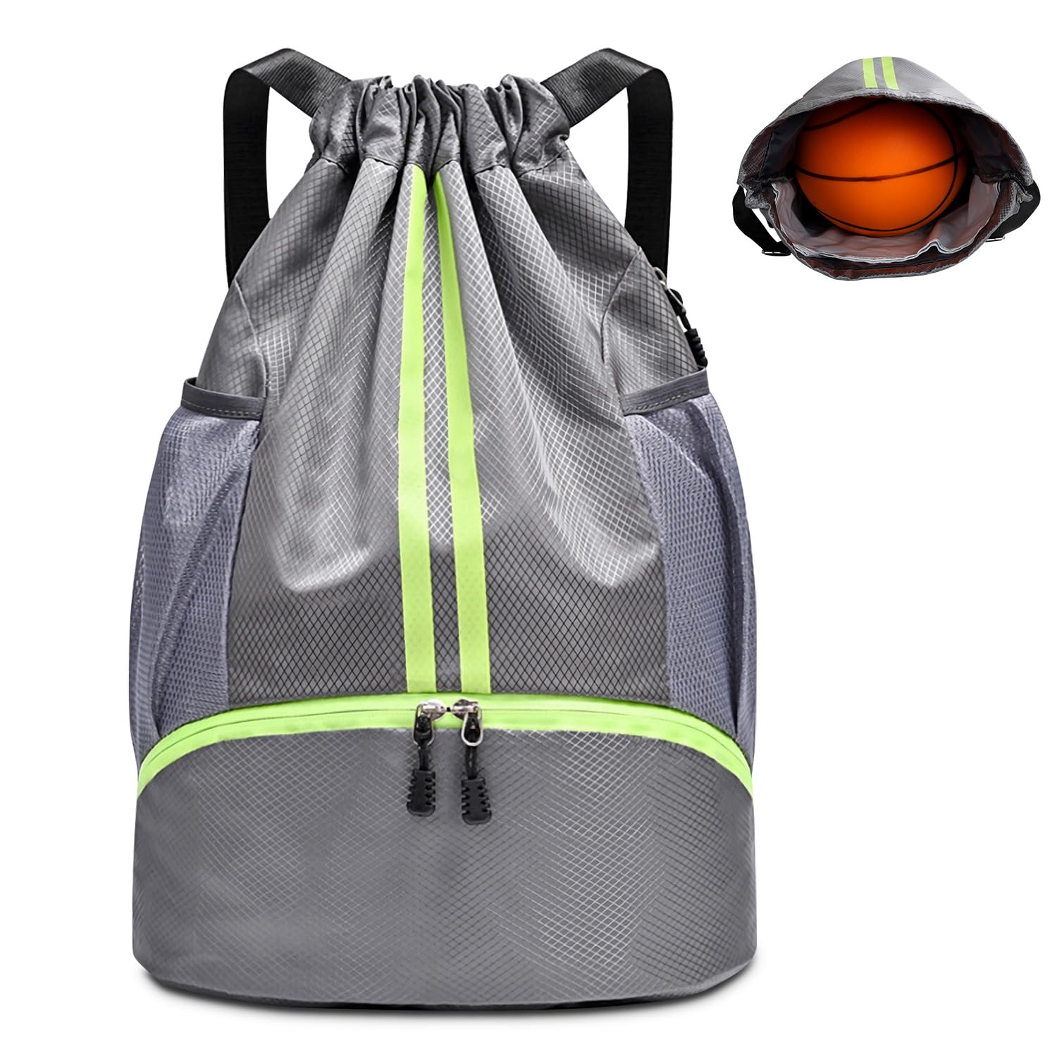 KIKIGOAL Drawstring Backpack, Waterproof Gym Bag, Large Oxford PE Bag,Unisex Students School Bag, Sports Ball Bag Backpacks for School Gym Sports Travel Swimming