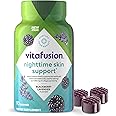 Vitafusion Nighttime Skin Support (1), Beauty Supplement with Retinol (Vitamin A RAE), Collagen & Bedtime Botanicals, BlackBerry Lavender Flavor, 90 Count