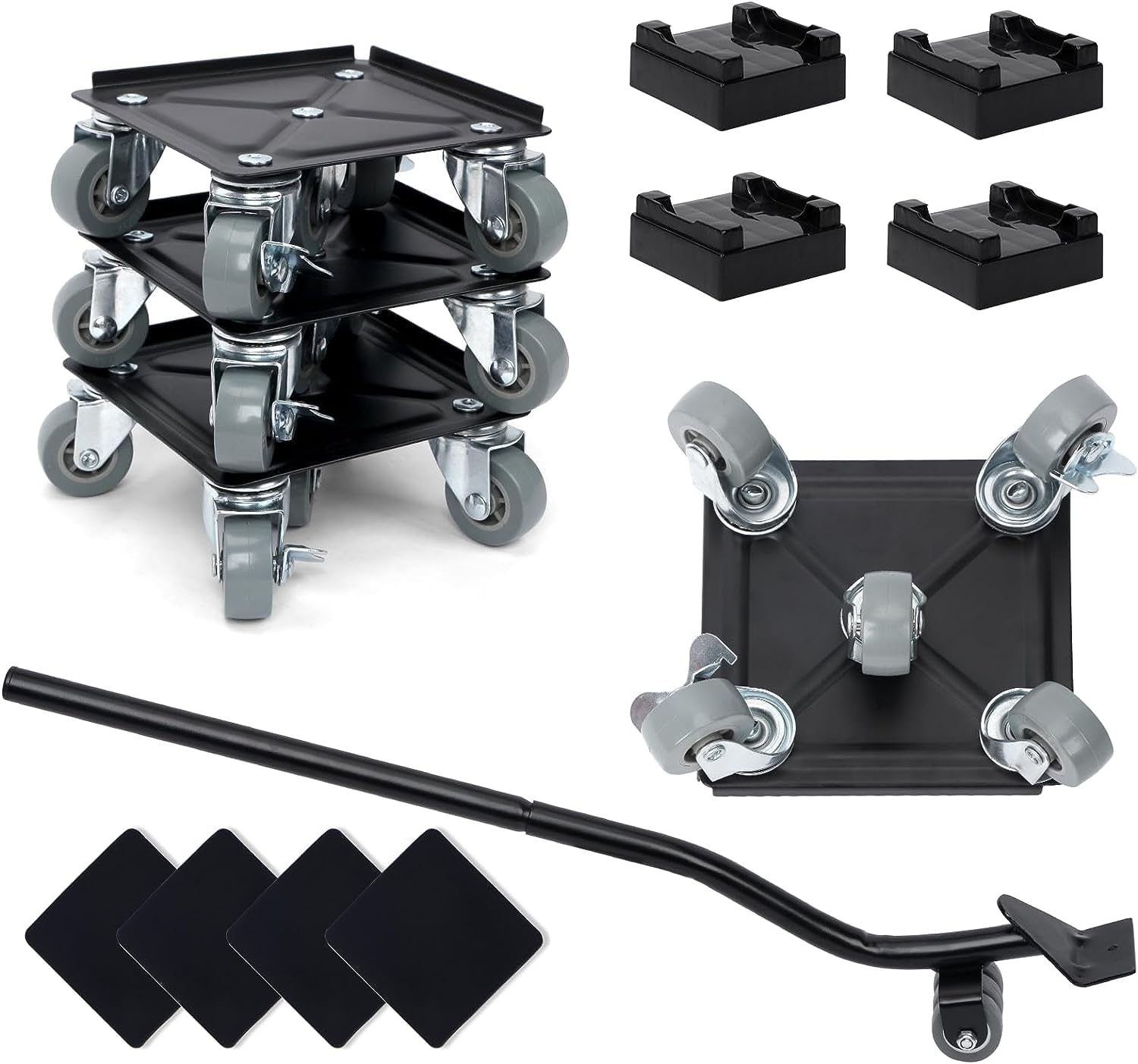 Furniture Lifter, Furniture Dolly Wheels, Furniture Movers for Heavy Items, Furniture Mover with 5 * 360°Rotating Rubber Universal Wheels for Moving Pads Furniture Movers Sliders 3086 LBS