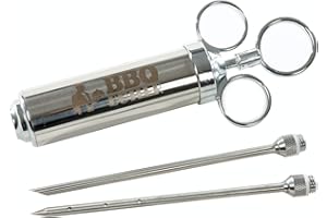BBQ Butler Meat Injector - Turkey Injector - Flavor Injector - Marinade Meat Injector - Stainless Steel Marinade Injector - Meat Injector Syringe - Barbecue Tools