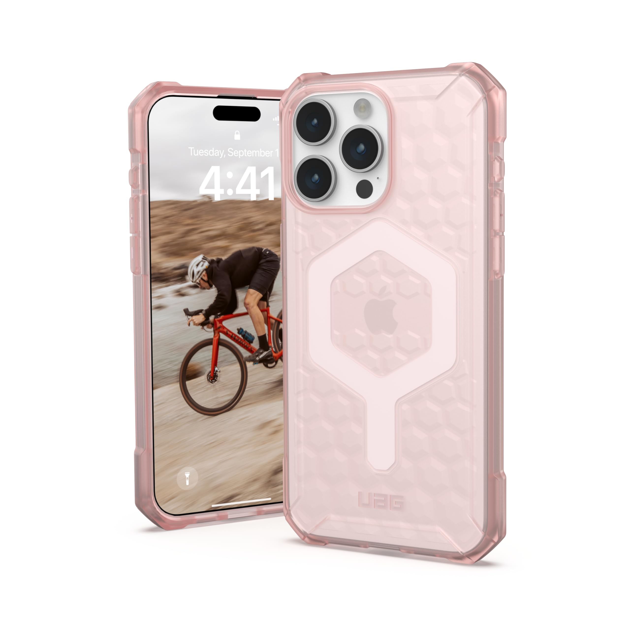 URBAN ARMOR GEAR UAG Designed for iPhone 15 Pro Max Case 6.7" Essential Armor Rose, Built-in Magnet Compatible with MagSafe Charging Rugged Military Grade Dropproof Protective Cover