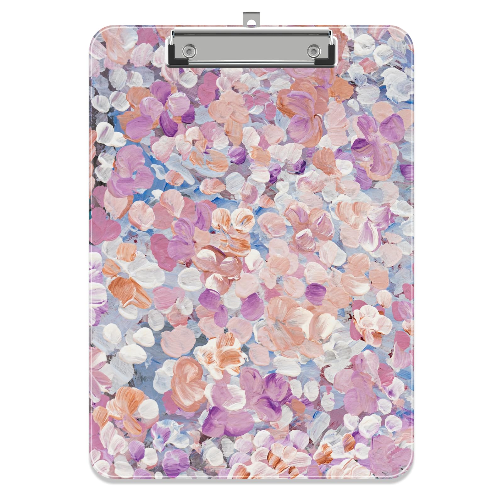 Piasoenc Plastic Clipboard, Cute Decorative Clip Board, 9 x 12.5 in, A4 Standard Office Clip Boards for Nurses, Students, Office, Floral