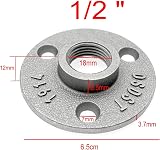 JZK 10x 1/2 Inch Aluminum Alloy Floor Flange for 15mm Pipe Metal Pipe Shelf view 2