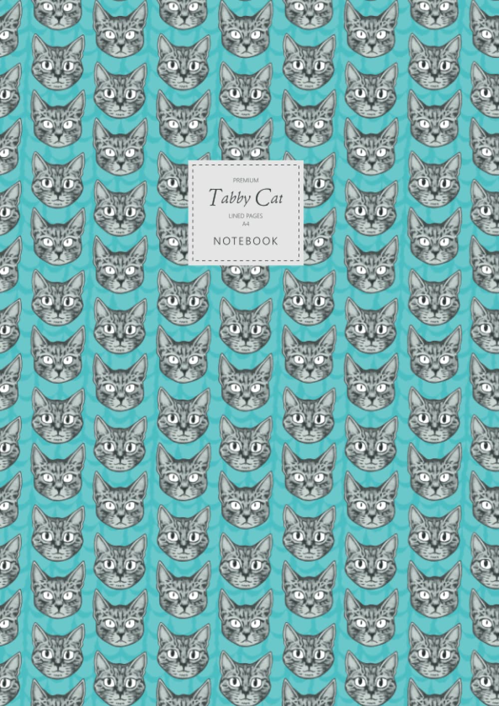 Tabby Cat Notebook - Lined Pages - A4 - Premium: (Turquoise Edition) Fun Notebook 192 lined pages (A4 / 8.27x11.69 inches / 21x29.7cm)