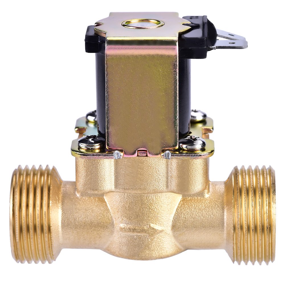 Yanmis 3/4" Solenoid Valve, DC 24V N/C Brass Electric Solenoid Valve Water Magnetic Valve for Water Control