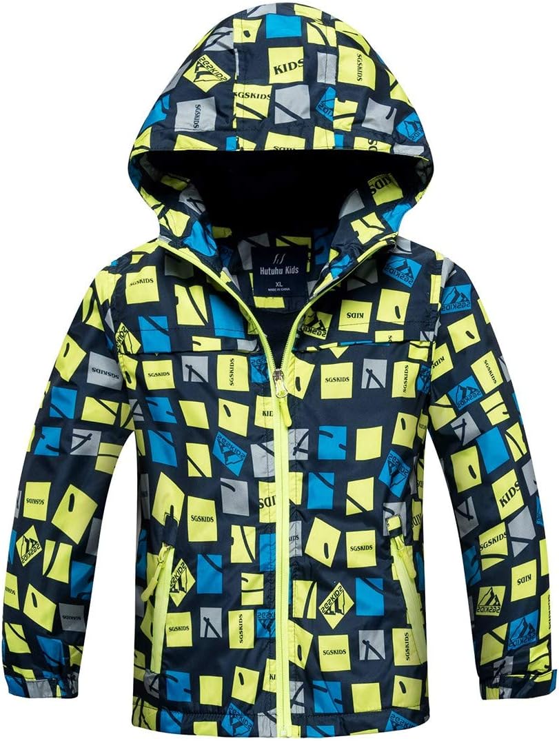 Briskorry Baby Kids Girls Boys Raincoat Rain Jacket Outdoor Lightweight Waterproof Kids Spring Fall Hoodie Outwear Sweatshirt
