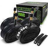 PAKCHEF 4 Pack 700x35/38C Bike Inner Tube with 48mm Schrader Valve | Premium Butyl Rubber, Compatible with 700 x 35C, 36C, 37C, 38C Road Hybrid Gravel Bikes, 2 Tire Levers Included