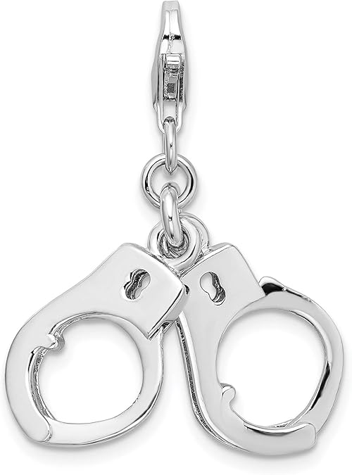 Sterling Silver Handcuffs Lobster Clasp Charm Clasp Style