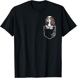 Funny Tricolor Pocket Cavalier King Charles Spaniel Lover T-Shirt