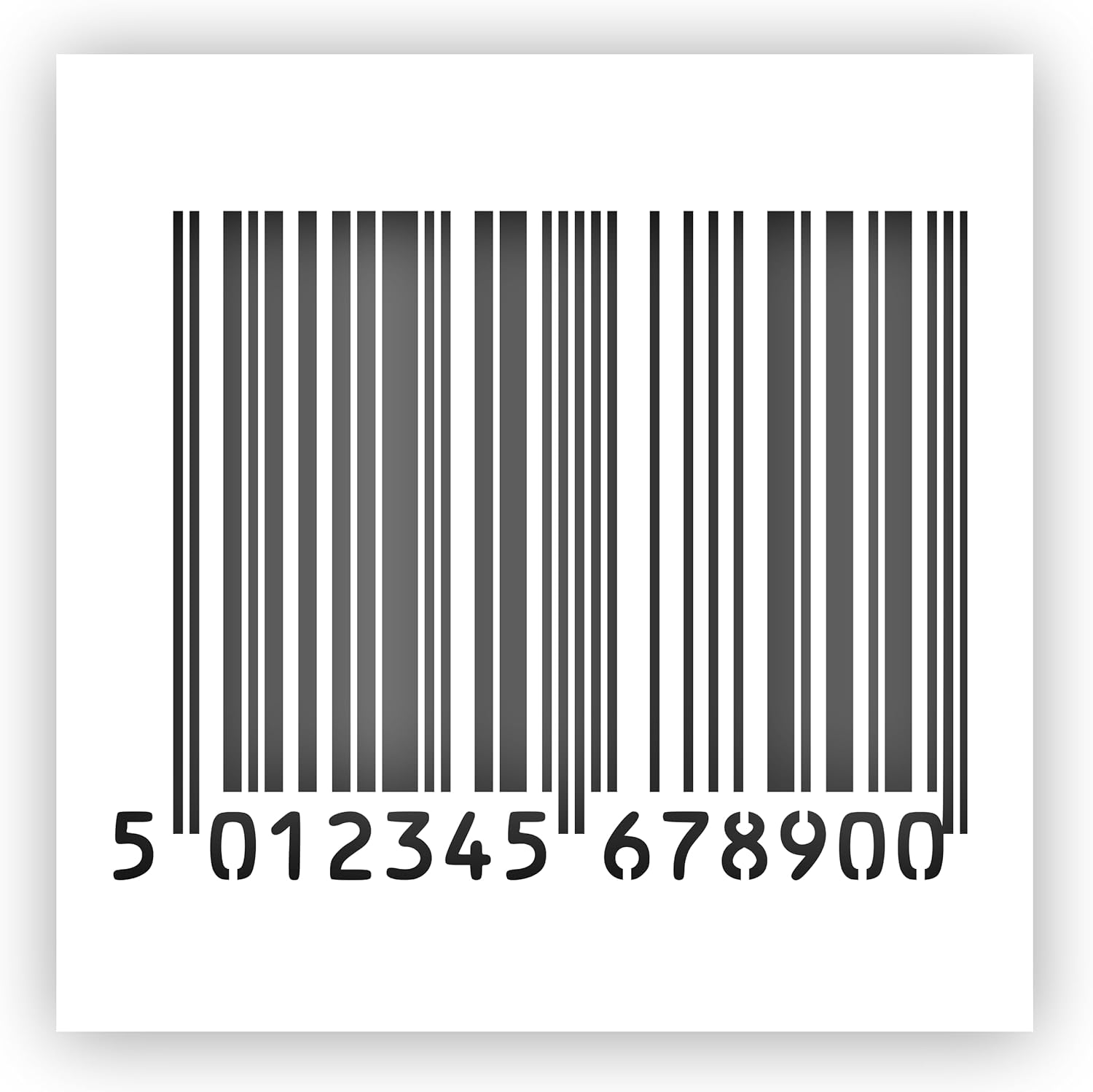 Mixed Media - Bar Code UPC SKU Stencil - Choose a Size (12
