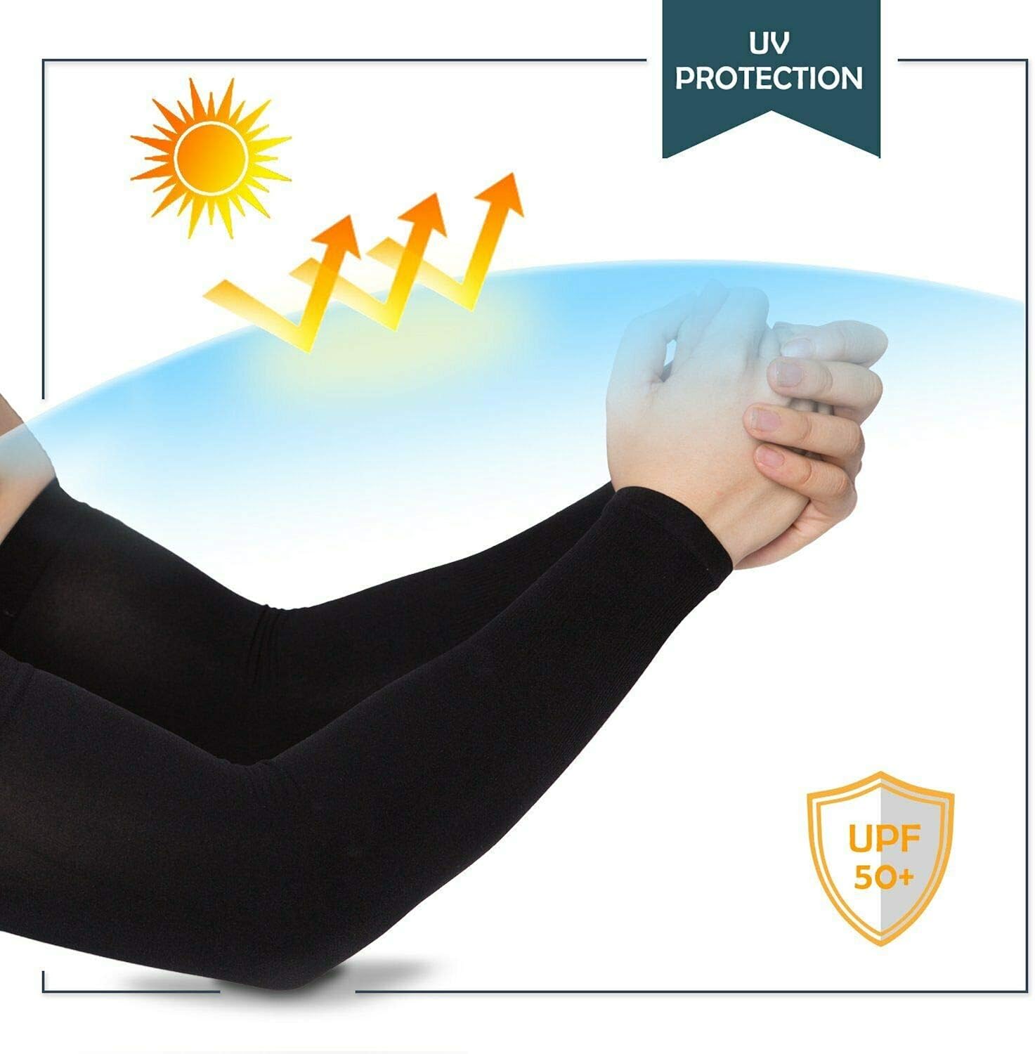 Atneato UV Protection Cooling Arm Sleeves - Arm Warmers Sun Protective Tattoo Sleeves : Clothing