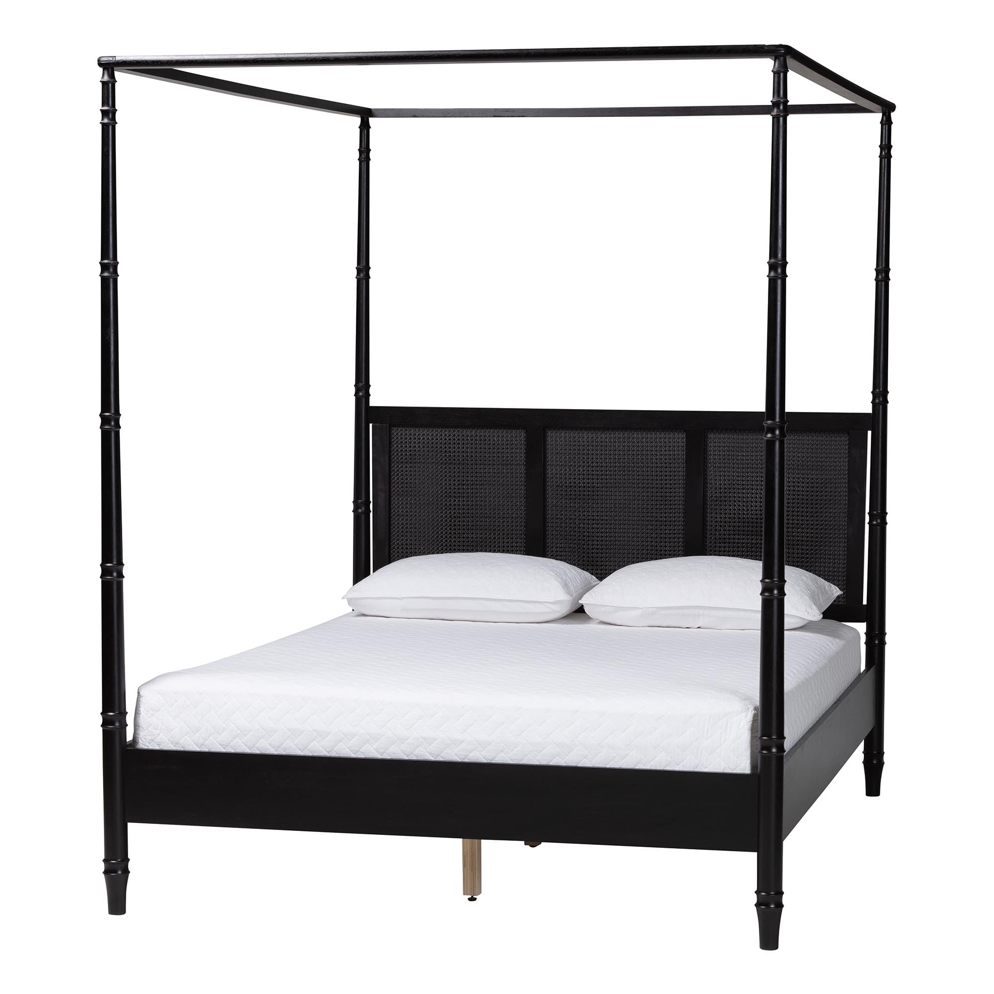 Photo 1 of BOX ONE OF TWO ONLY!!! Baxton Studio Marisela Bedroom Furniture, Modern Transitional Styled, Canopy Bed, Queen