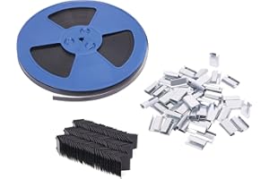 LNYEBN Packaging 5/8"(16mm) x 0.035" x 300' Polyester Strapping Roll，300feet Heavy Duty PET Belt, 50pcs Strapping Seals, 100pcs Corner Protector for Packaging Strapping