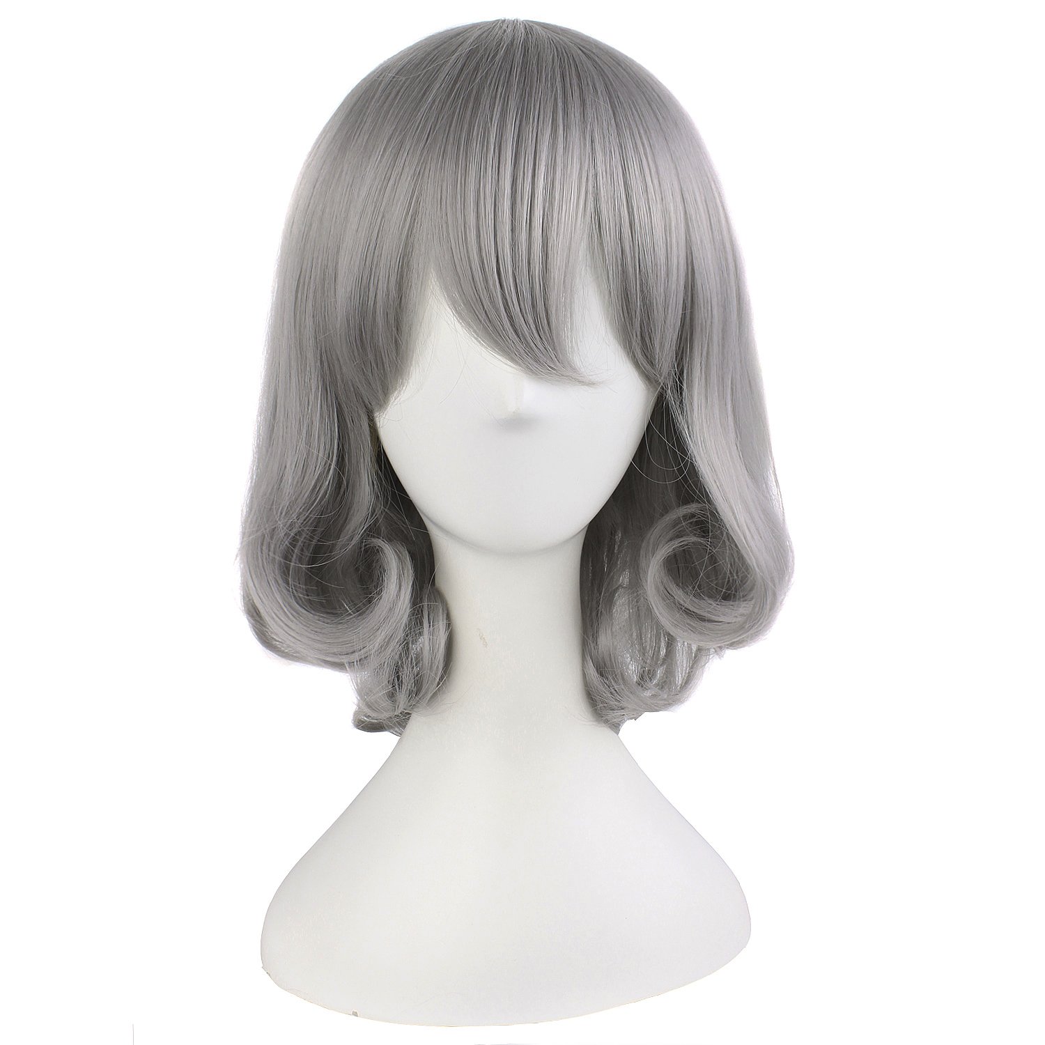MapofBeauty 18 Inch/40 cm Silver-gray Hair and Long Cosplay Wigs