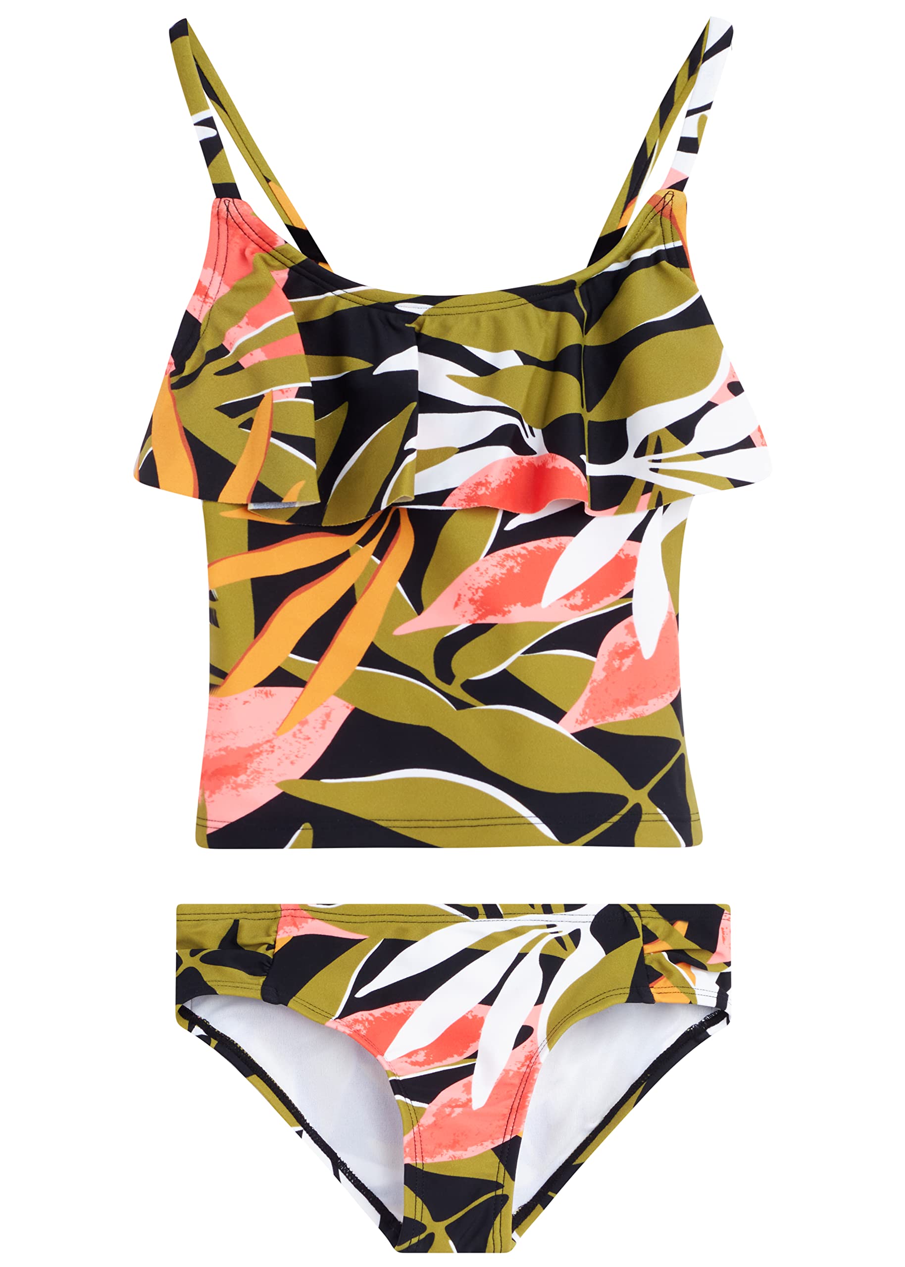 Photo 1 of Kanu Surf Girls' Charlotte Flounce Tankini Beach Sport 2-Piece Swimsuit, Liana Black, 7