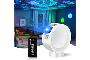 KIVOTAC Star Galaxy Projector,LED Colorful Starry Projection Lamp with Remote Control,Time Setting and Adjustable Brightness Nebula Galaxy Lighting for Bedroom/Party/Home/Theater(White)