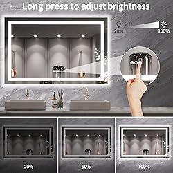 LOAAO 55"X40" LED Mirror for Bathroom, Lighted