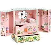 DJECO - Musical Jewelry Box for Kids - Storing Jewelry Safely - Enchanting Musical Experience - Velvet-Lined Compartments, Twirling Figurine - Ages 6+ Boys & Girls