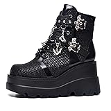Gothniero Black Platform Goth Boots for Women
