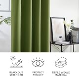 Deconovo Thermal Blackout Curtains Green Eyelet W52 x L72 Inch 2 Panels view 9