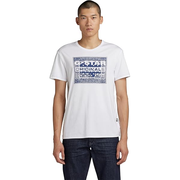G-Star Raw Men's Graphic T-Shirt - Blue, Large, Casual Short Sleeve Tee - View #3